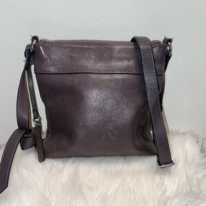 Vince Camuto grey leather crossbody w/adjustable strap-dust bag included